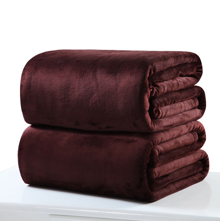 Weiche Warme Korallen Vlies Decke Winter Blatt Bettdecke Sofa Werfen Licht Dünne Mechanische Waschen Flanell Decken: Braun