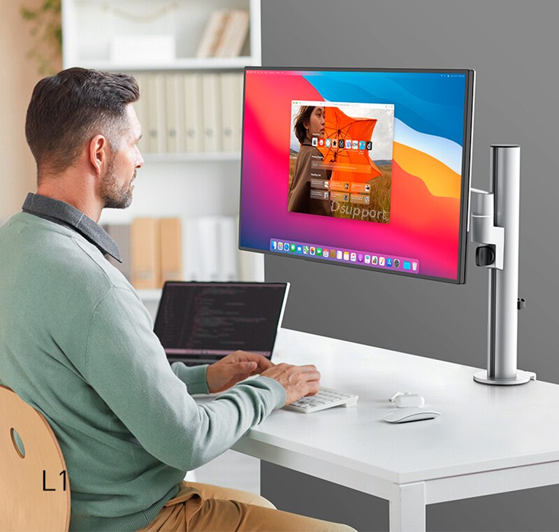 Aluminum Alloy Free Lifting LED LCD Monitor Holder Table Clamping Full Motion TV Mount