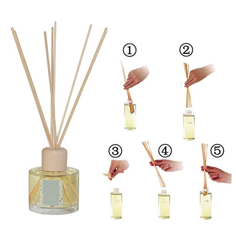 Natuurlijke Kleur 10Pcs Reed Wood Sticks Riet Hout Olie Diffuser Vervanging Rotan Riet Stok Sticks Voor Aroma