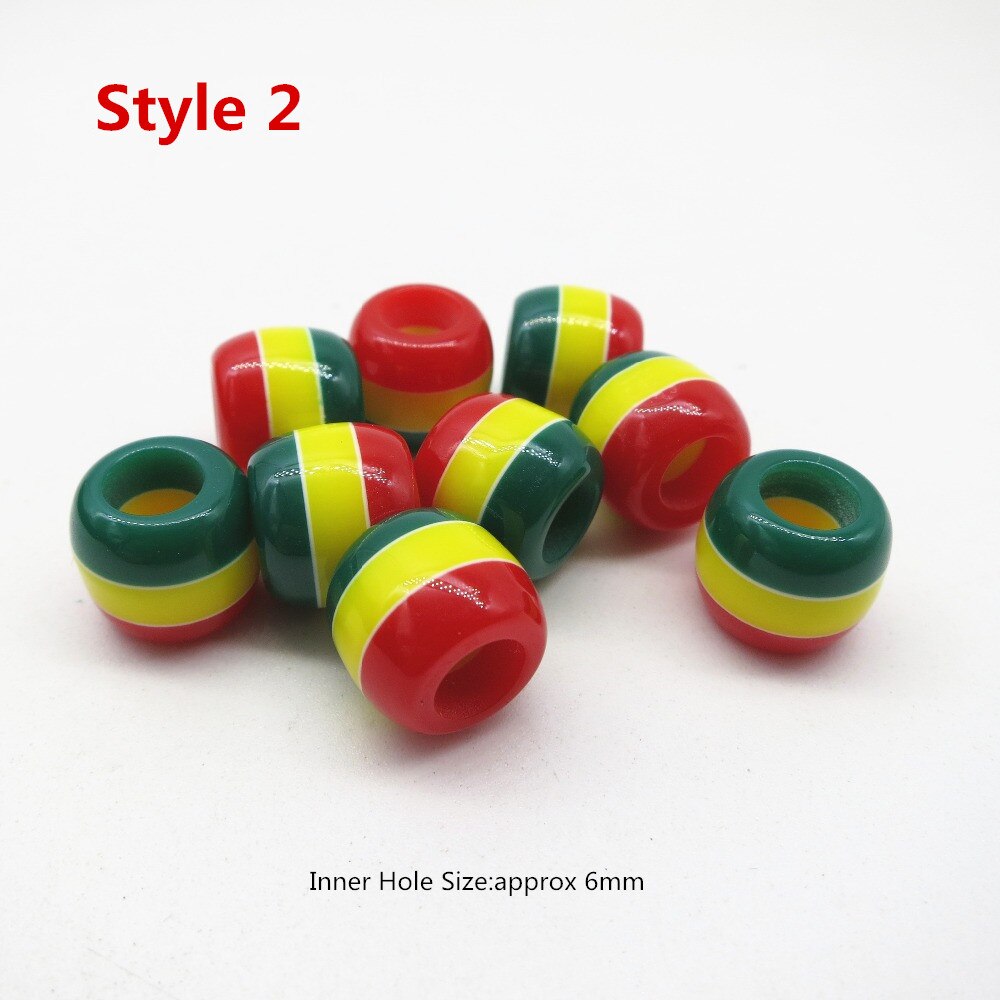 30 stk hæklet fletninger flerfarvet rasta hår fletning dreadlock perler ringe til mænd kvinder børn hår tilbehør: 30 stk stil 2