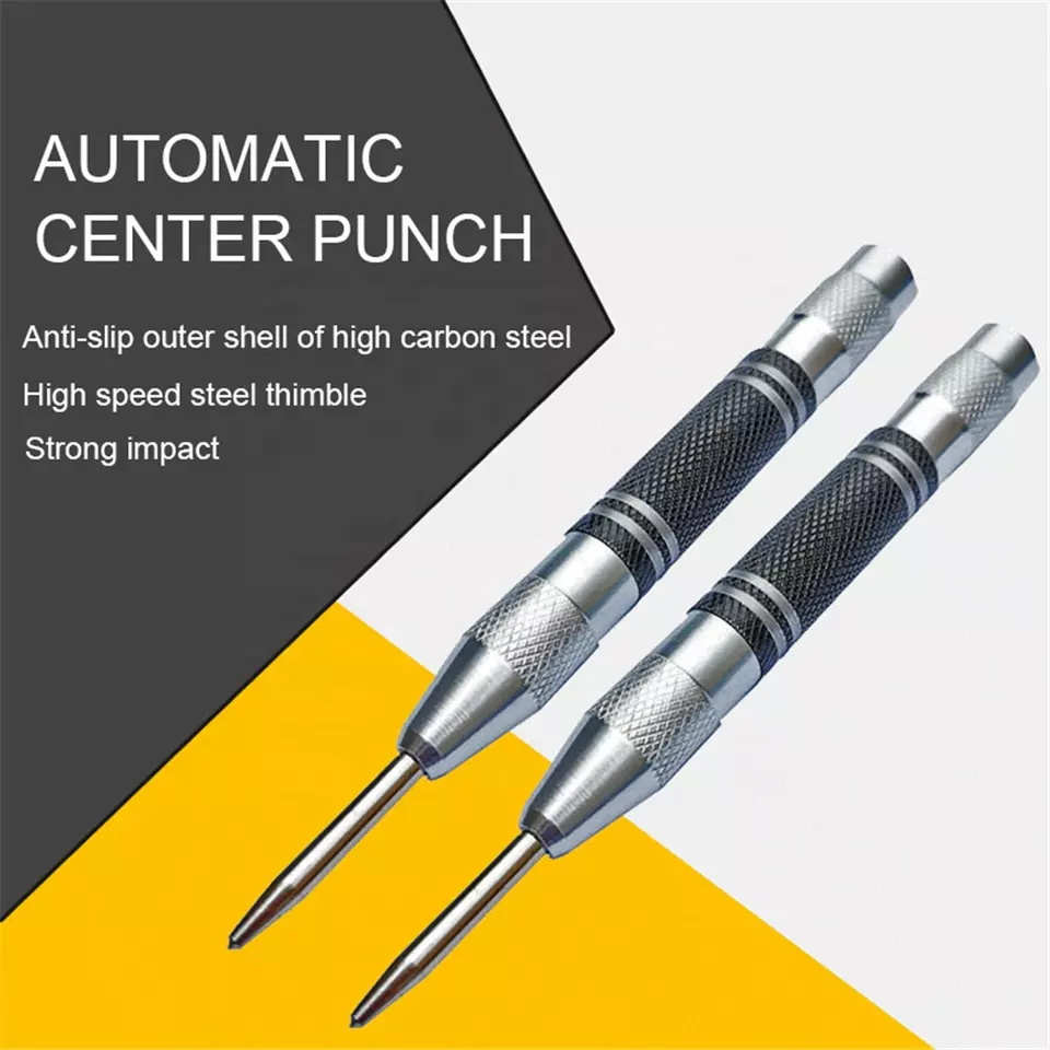 Punzón central automático, taladro de Metal General para carpintería, herramientas manuales de punzón automático con resorte ajustable para Metal y madera