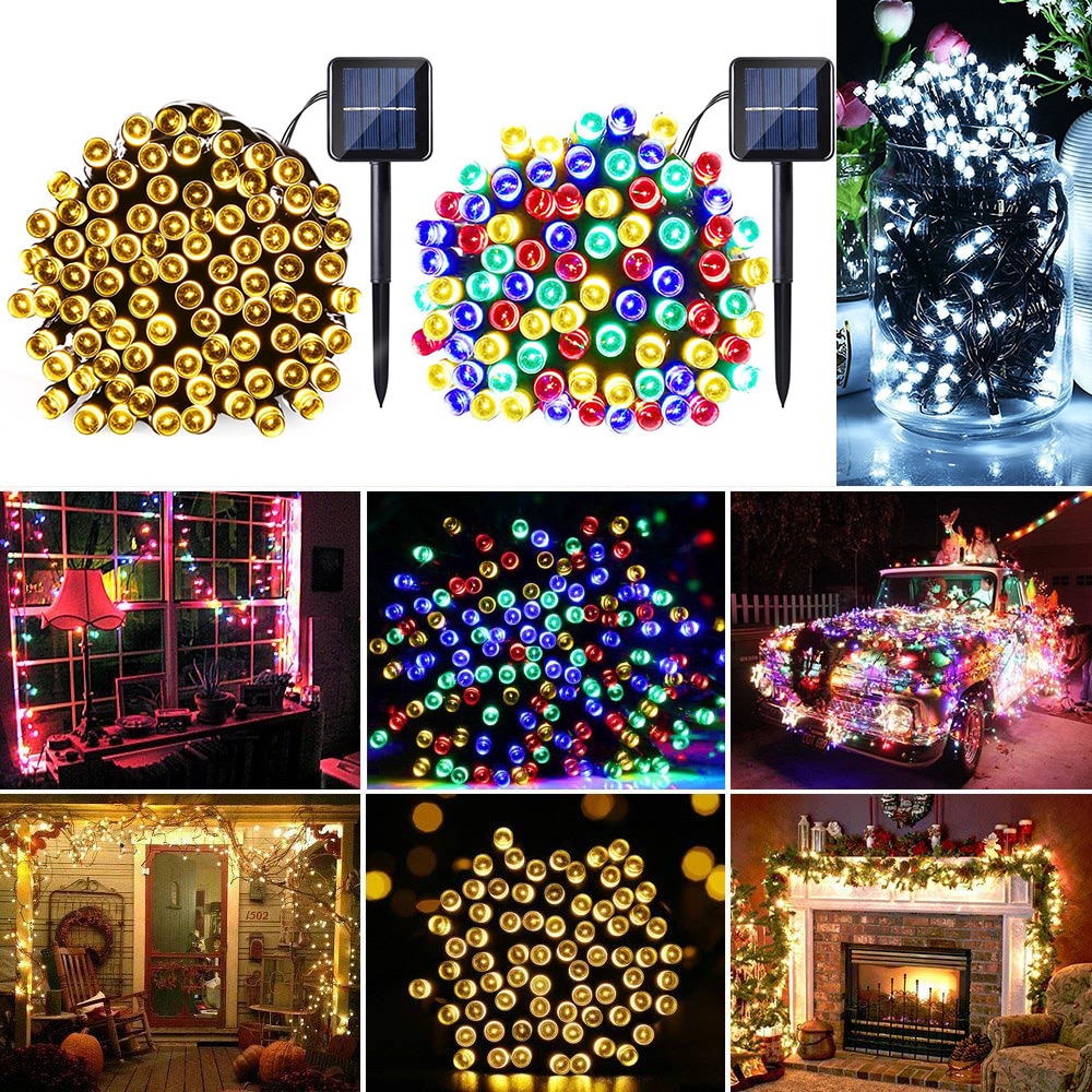 LED Solar String Lights 8 Mode Fairy Lights Outdoor Waterproof Christmas Garland Solar Power Lamp Garden Decoration D30