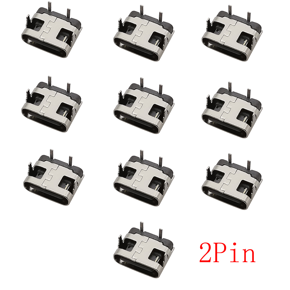 Connecteur USB Type C femelle, 2/6/16/24 broches, prise SMD SMT type-c, Port de chargement pour le soudage de PCB, adaptateur de réparation, bricolage, 10 pièces: vert militaire