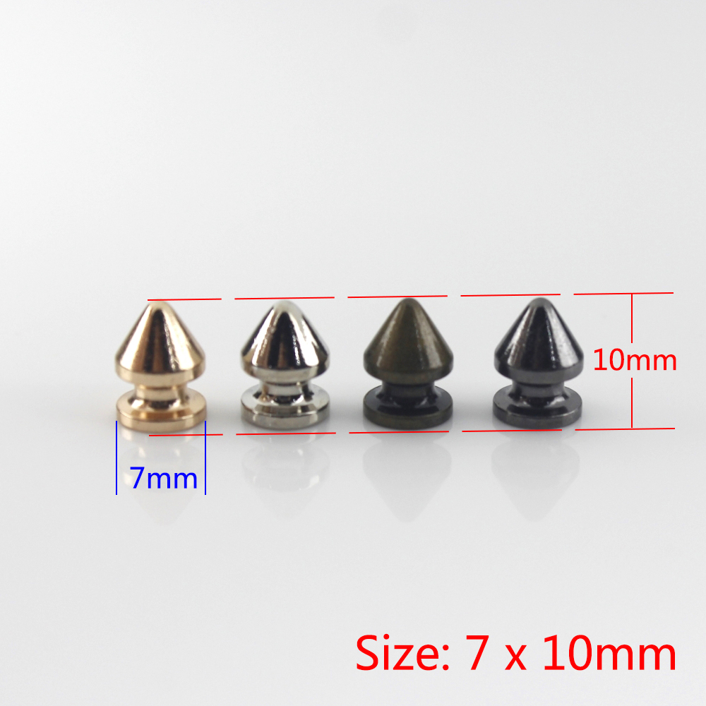 10 stücke Solide Metall Screwback Kegel Nieten Kugel Spikes Punk Nieten für Leder Handwerk Tasche Garmet Schuhe Dekor Haustier Kragen Anti-biss