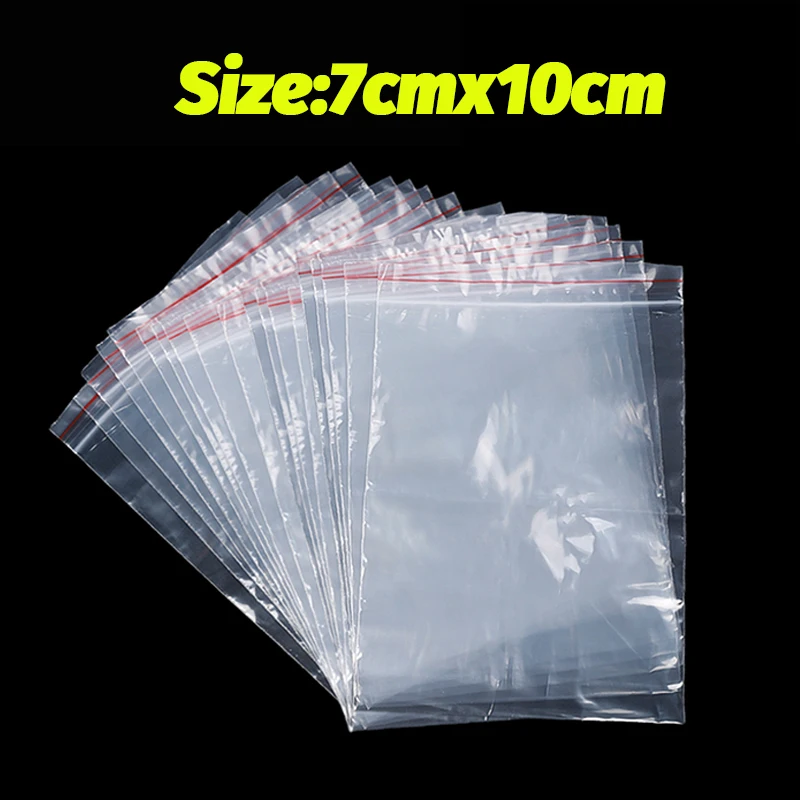 Tykkere gjennomsiktig selvforseglende pose smykker skopakking plast oppbevaringsposer gjenlukkbare glidelåser forseglingspose tykkelse 0.05mm: S / Grønn