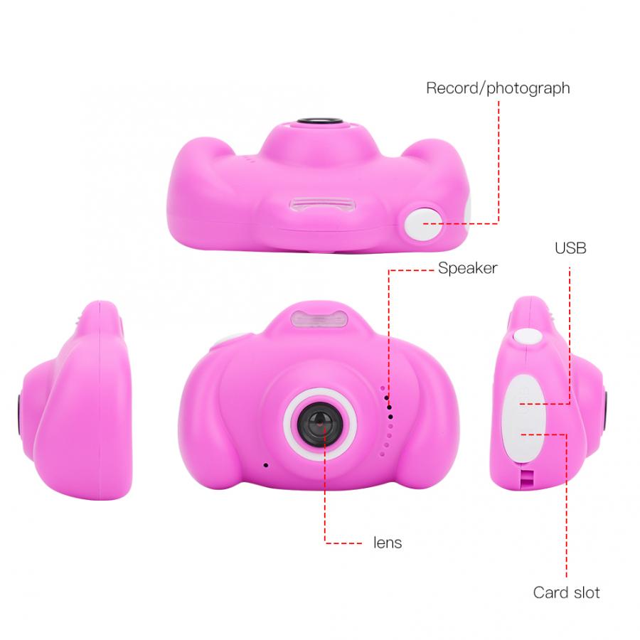 2 inch IPS HD Scherm 1080P Cartoon Kids Camera Kinderen Speelgoed Camera 'S met Voor en Achter Dubbele Camera 'S