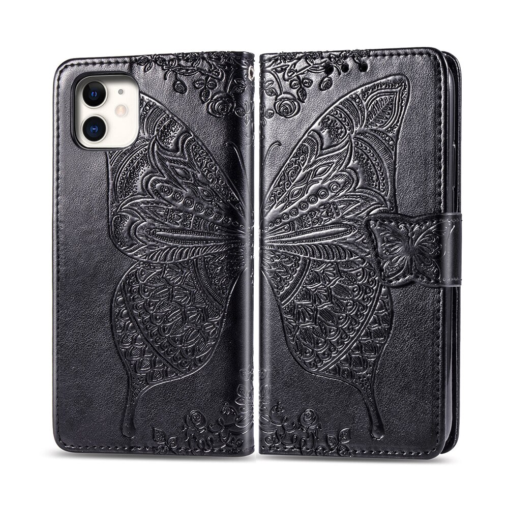 Flip Gleitschutz Flip Abdeckung Für iPhone11 Schutz Aufdruck Karte Abdeckung Handy Holster TPU + PU material + business: black 11