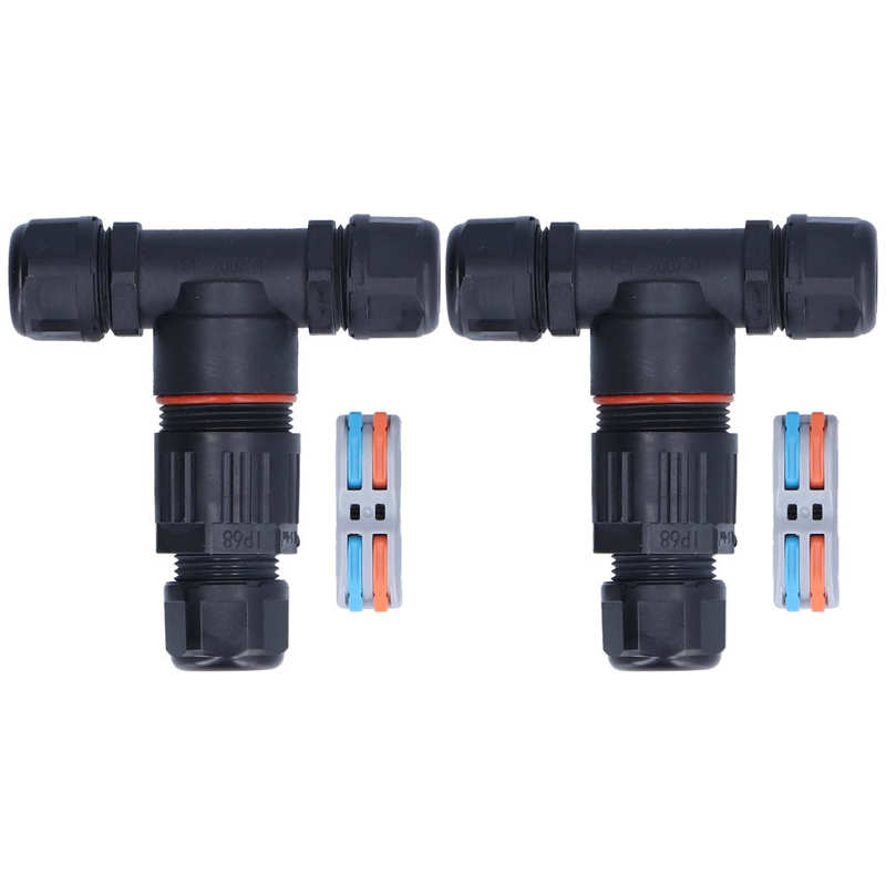 T Shape Connector Junction Box Connector IP68 Waterproof for Street Lights: Two in and two out