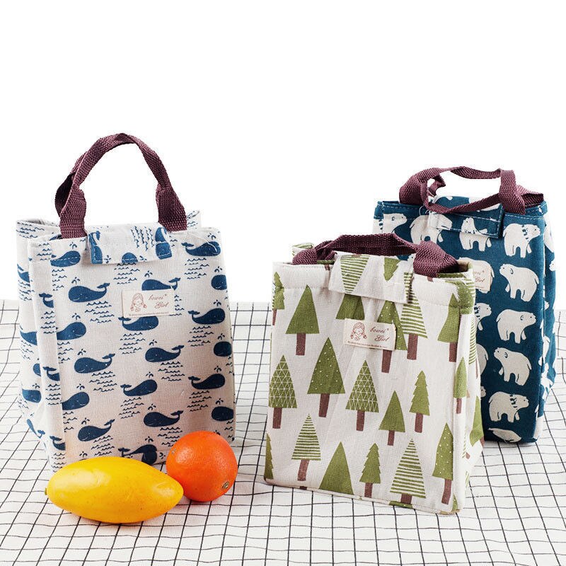 Moda portátil saco do almoço dos desenhos animados impressão de isolamento isolamento de refrigeração de alimentos pacote de multi-purpose Tote piquenique