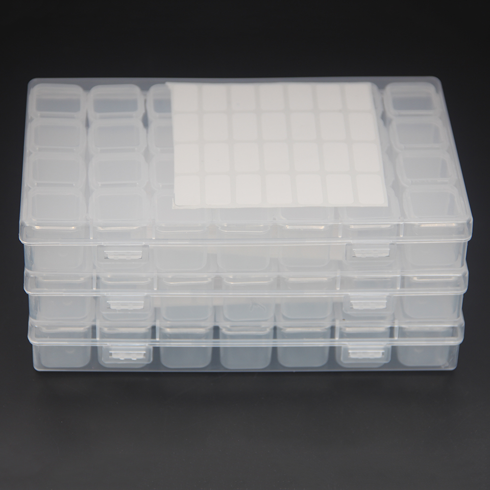 28/56/112Grids Diamond Nail Art Rhinestone Container Organizer Mosaic Embroidery Accessories Tools Bead Container Storage Box: 28 grid 3pcs
