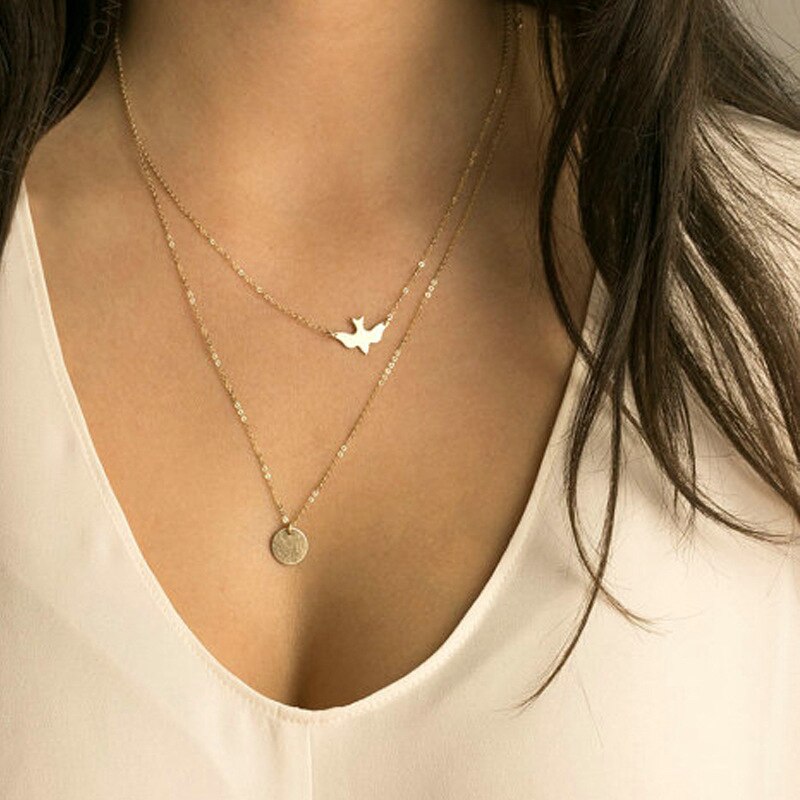 Sumeng boho choker halskæde guld sølv farve kæde perler metal skiver smykker vedhæng flerlags halskæde til kvinder