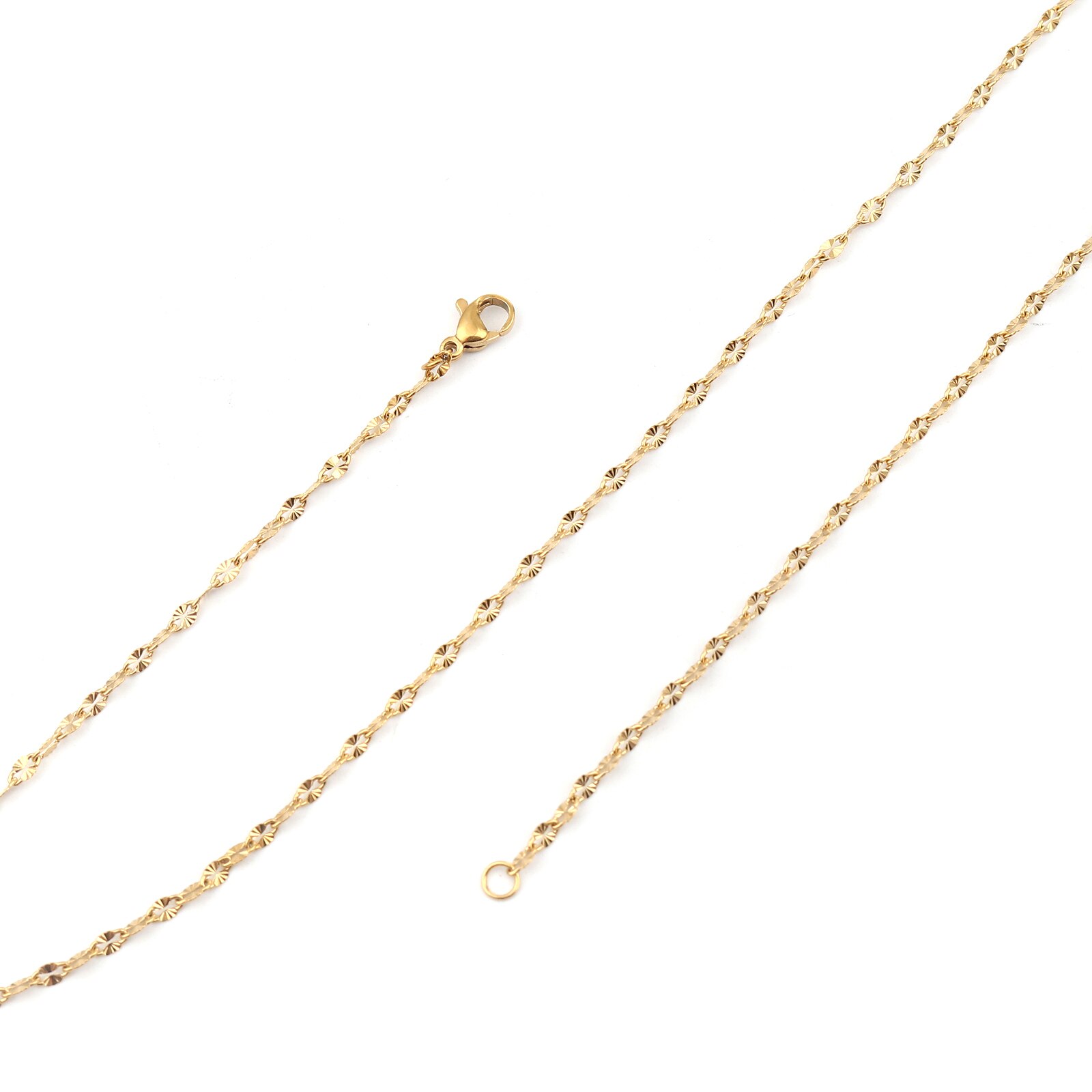 1 PC collana calda in acciaio inossidabile 304 per collana che fa gioielli ovali Color argento Color oro catena a maglie gioielli fai da te all&#39;ingrosso 50cm: 1
