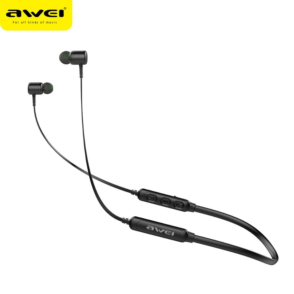 AWEI G30BL Neckband Bluetooth Headphone Magnetic Bluetooth Earphone Sport with mic Stereo Wireless Headset for phone Earbuds: Default Title