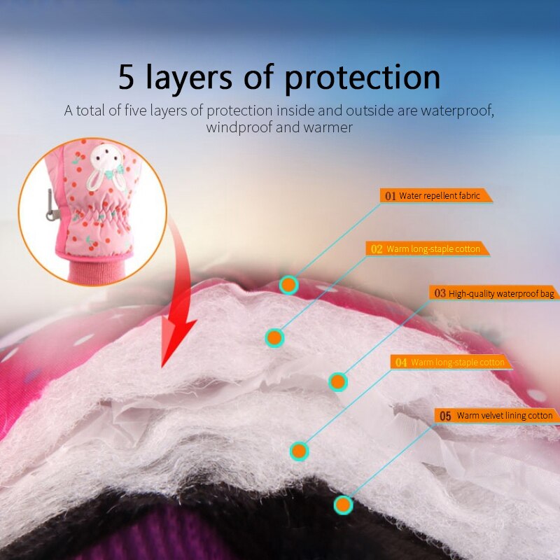 Mädchen Jungen Wasserdichte Warme Handschuhe Ich bin Freien freundlicher Ski Handschuhe Jungen Für Sport Skifahren Radfahren Für Winter Warme Wasserdichte Handschuh