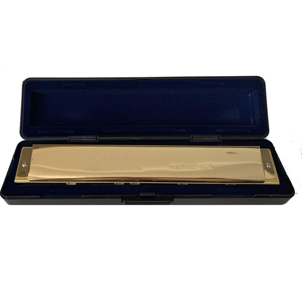 28 Holes Chromatic Harmonica C Key Slive Mouth Organ Portable Tremolo Mini Harps Woodwind Instruments