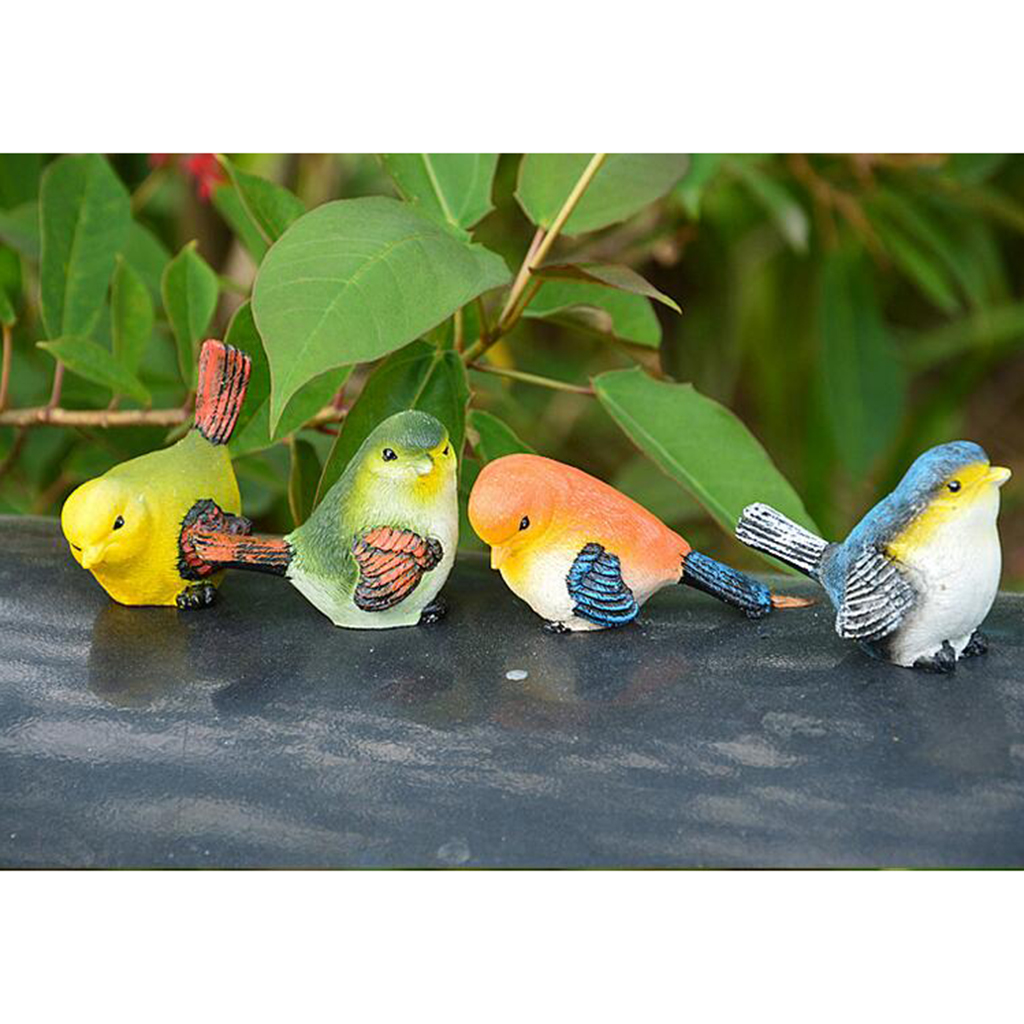 4 stk harpiksfugleindretning udendørs havehave kunstig ornamental fuglens fair microlandschaft ornament