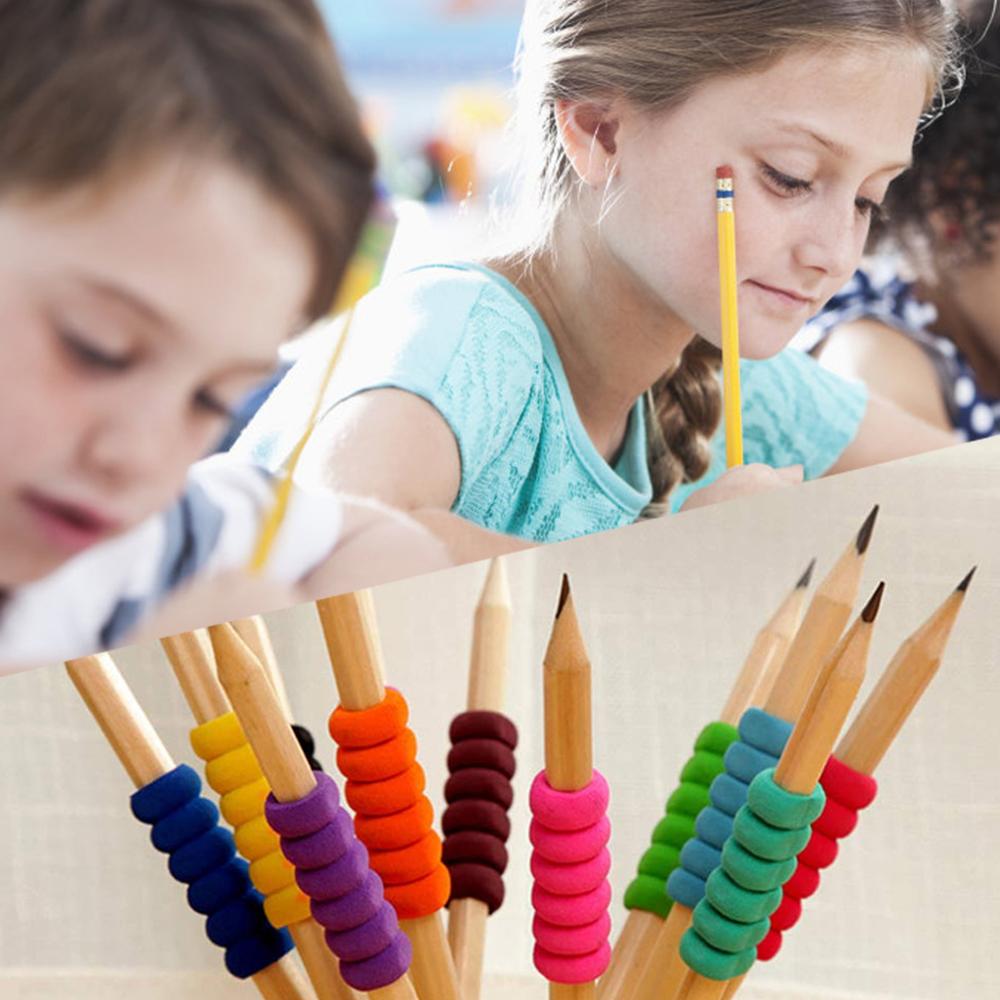 Greb med skumblyant 11 ringe blyantdæksel blødt polstret skum til håndskrift til børn, forskellige farver