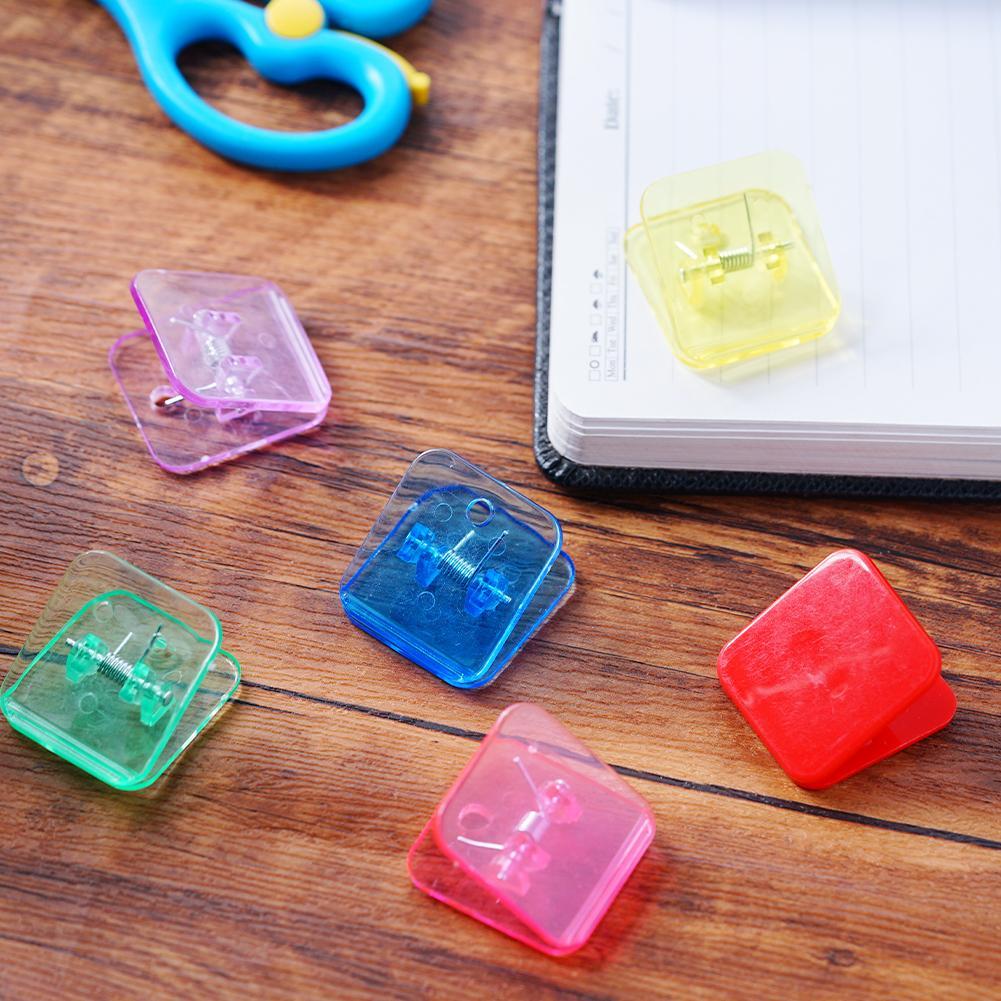 4Pcs Multicolor Acrylic Clamp Paper Clips Ticket Holder Paper Documents Organizer Bookmark Binder Clip