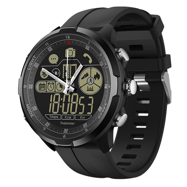 Neue Zeblaze VIBE 4 hybrid Flaggschiff Robuste Smartwatch 50M Wasserdicht 33-monat bereithalten Zeit 24h Alle- nasser Überwachung Clever Uhr: Schwarz