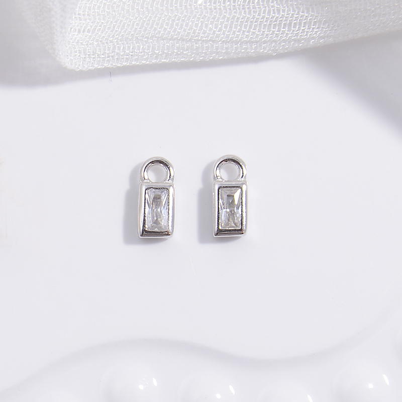 2 uds S925 ojos de plata esterlina Ellispe corazón pequeños dijes DIY collar pendientes para fabricación de joyería accesorios al por mayor SD12: COLOR ORO ROSADO