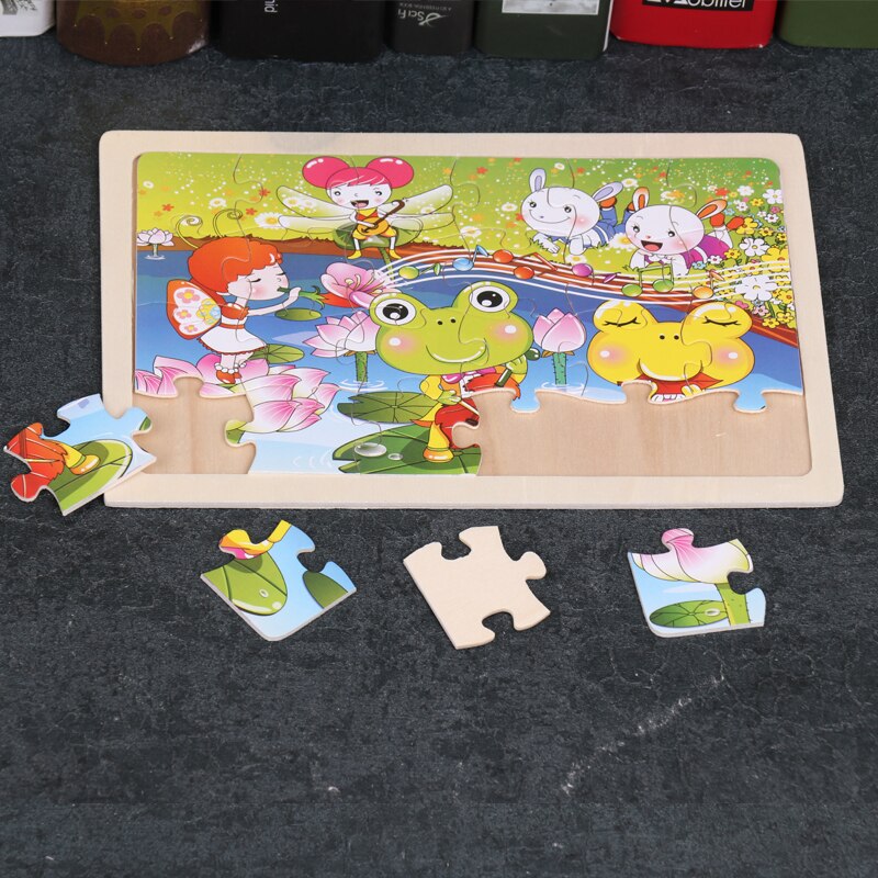 WEMMICKS 24 Slice Wooden Puzzle Set Baby Educational Learning Toys Cartoon Animal Wooden Puzzles Toys Early Childhood Games