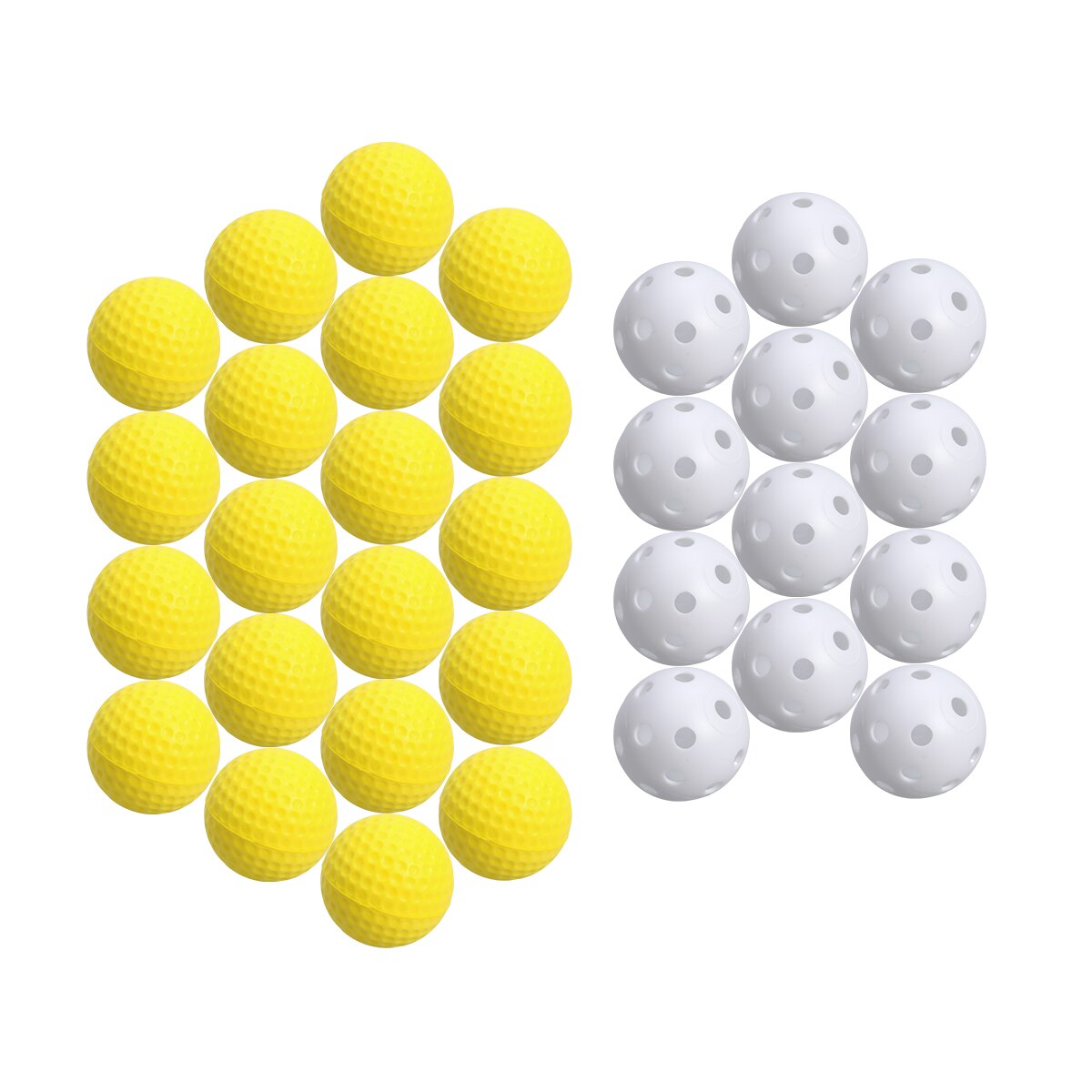 20 piezas de plástico perforada jugar bolas hueco de práctica de Golf entrenamientos deportivos bolas y 12 piezas de espuma suave pelotas de Golf