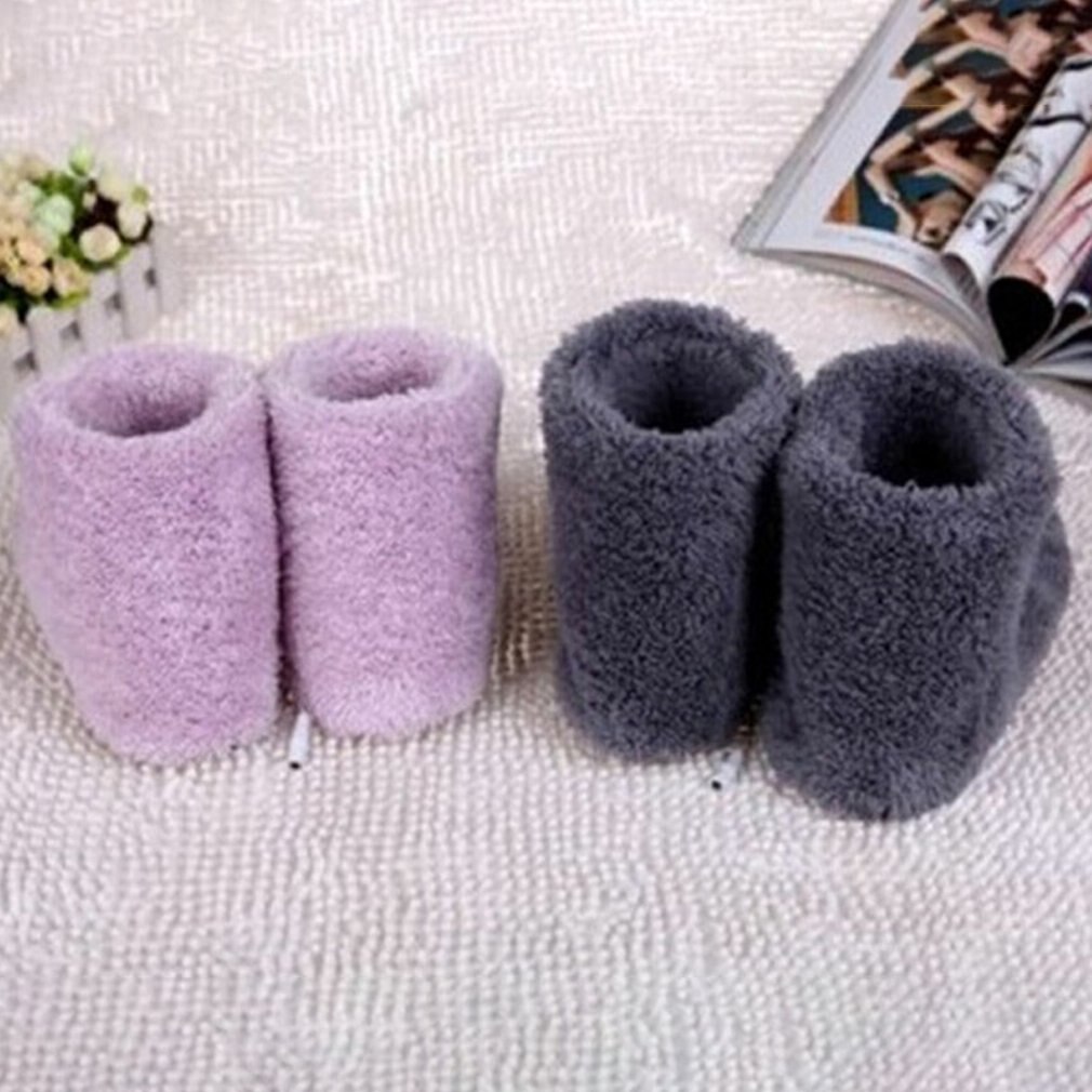 Zapatos eléctricos con calefacción para pies, calzado de felpa, cómodo, lavable, con carga USB, para