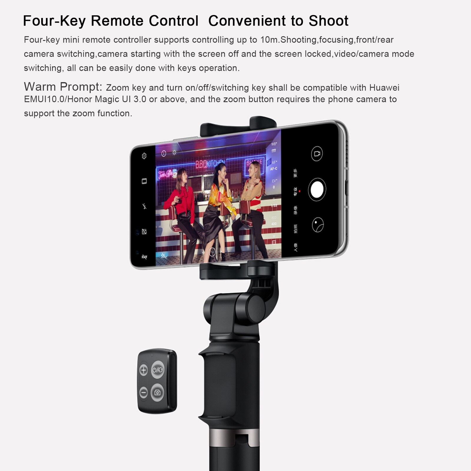 HUAWEI-trípode de viaje CF15 Pro, palo de Selfie inalámbrico con Bluetooth, portátil, con Control, monopié de mano para teléfono iOS/Huawei, novedad