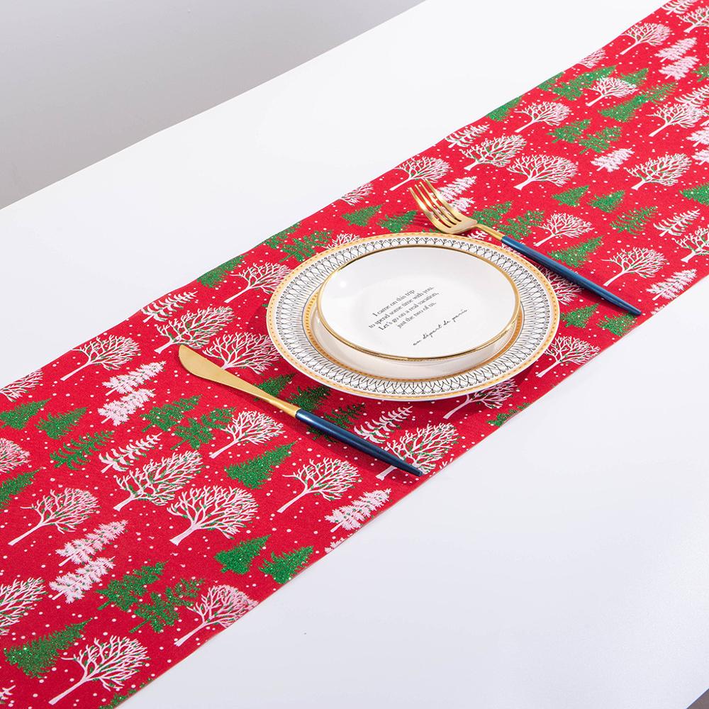 28x270CM Kerst Tafel Sneeuwvlok Mat Tafelkleed Kerst Vlag Thuis Party Decoratieve Kerstman Tapestry Tafellopers FB: 04