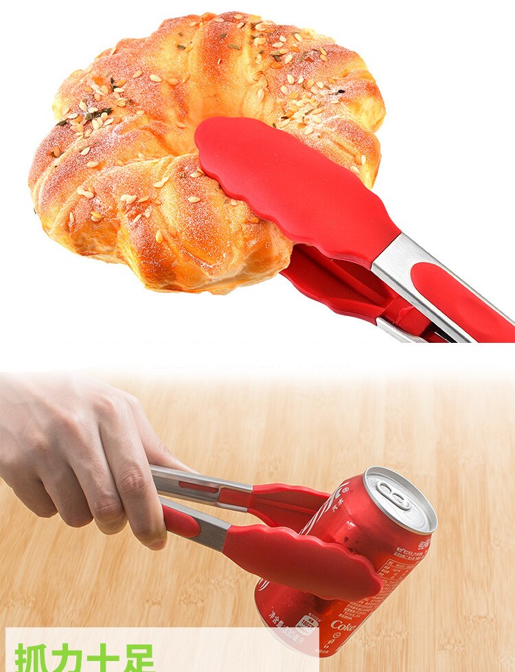 1 PC Siliconen Voedseltangen Keuken Koken Gereedschap Gebruiksvoorwerpen Tang Barbecue Anti-Slip Voedsel Clippers BBQ Gereedschap Accessoires