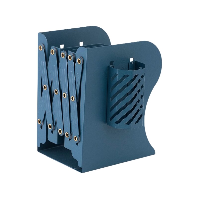 Adjustable Book Ends for Book Shelves Metal Book Ends for Home Office Book Shelf Holder Home Decorative Book Stoppers: Blue