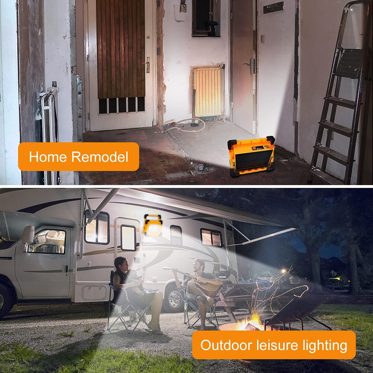 Multifunctional Solar Charging/USB Rechargeable COB+LED Work Light Portable Work Lamp Waterproof Spotlight Emergency Light