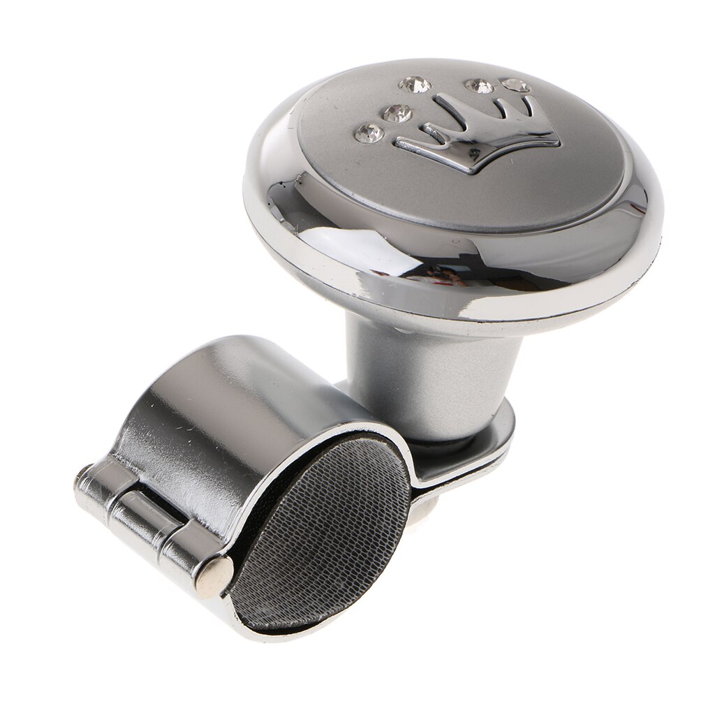 Steering Wheel Spinner Power Handle Knob w/ Stainless Steel Clip Adjustable: Gray