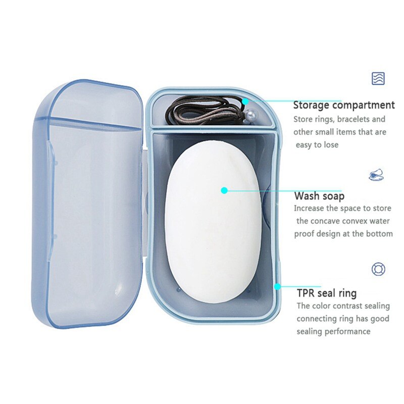 Travel Soap Box With Lid Sealed Soap Box Portable Soap Box Multi-function Multi-compartment Storage Box