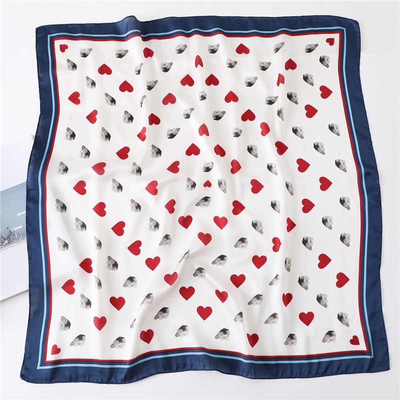 Zomer zijden haarbanden voor dames, sjaals met bloemenprint, foulards, hoofddoeken, bandana's en stropdassen: Fj289-3