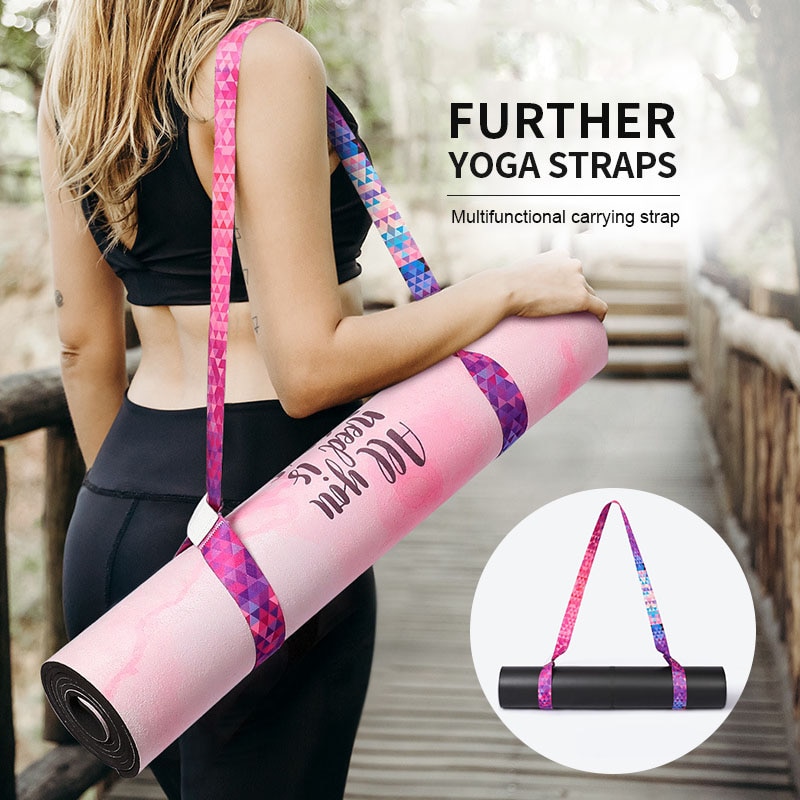 Yogamåtte rem bælte justerbar sports slynge skulder bære rem bælte multifunktion træning fitness elastisk yoga stretch bælte