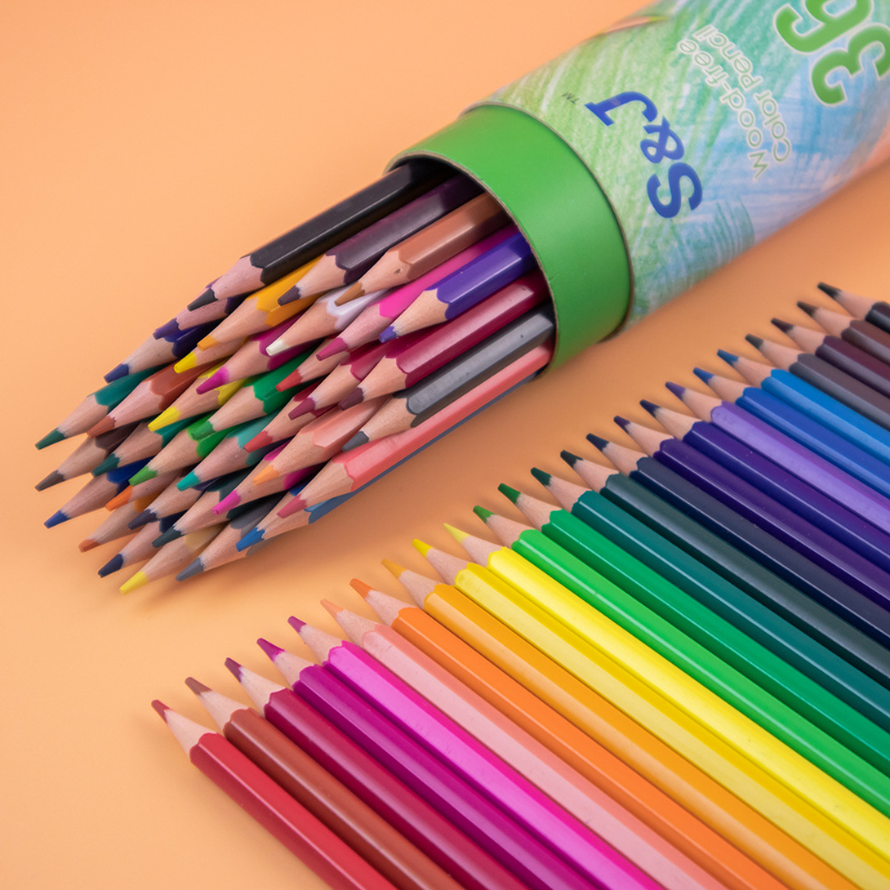 Juego de lápices de colores cilíndricos de 12/18/24 colores, suministros profesionales de enseñanza de arte para niños, dibujo de acuarela oleosa