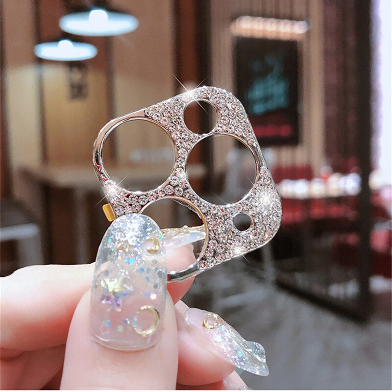 Bling Diamond Camera Lens Protective Ring Case For iPhone 11 11Pro Max Shining Rhinestone Camera Lens film Protector Cover