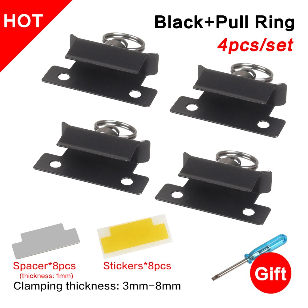 XCR3D 4 sztuk części drukarki 3D podgrzewane łóżko szklane platformy uchwyt zacisk klip płyta ze stali nierdzewnej uchwyt z kołatka Ender 3: 4pcs Black Kit C