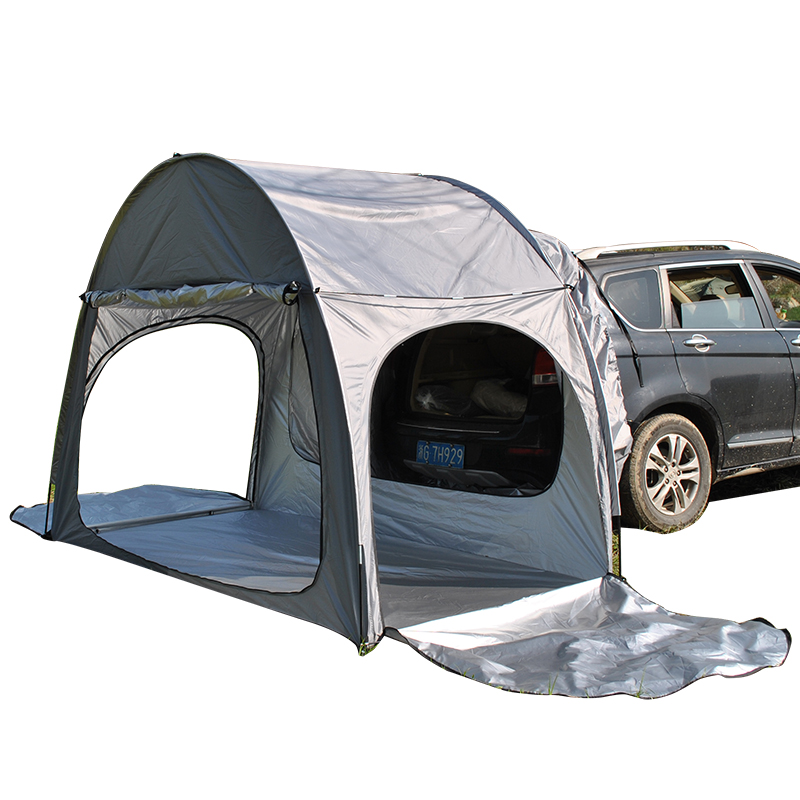 Auto-achtertent met vloer, SUV-achtertentstandaard, vrij Hatchback-tent, royale verticale hoogte, betrouwbaar in alle elementen: Light Grey