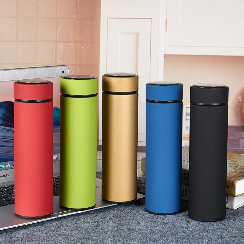 Bouteille thermos d&#39;eau chaude de 500 ml, flacon à thé ou café, sous vide, avec filtre en acier inoxydable 304, style sportif, tasse thermique, pour le bureau