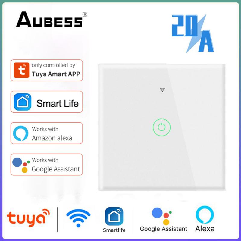 Tuya Wifi Slimme Schakelaar 20A Eu Boiler Touch Schakelaar Voor Smart Home Werkt Met Alexa Google Thuis Voice controle