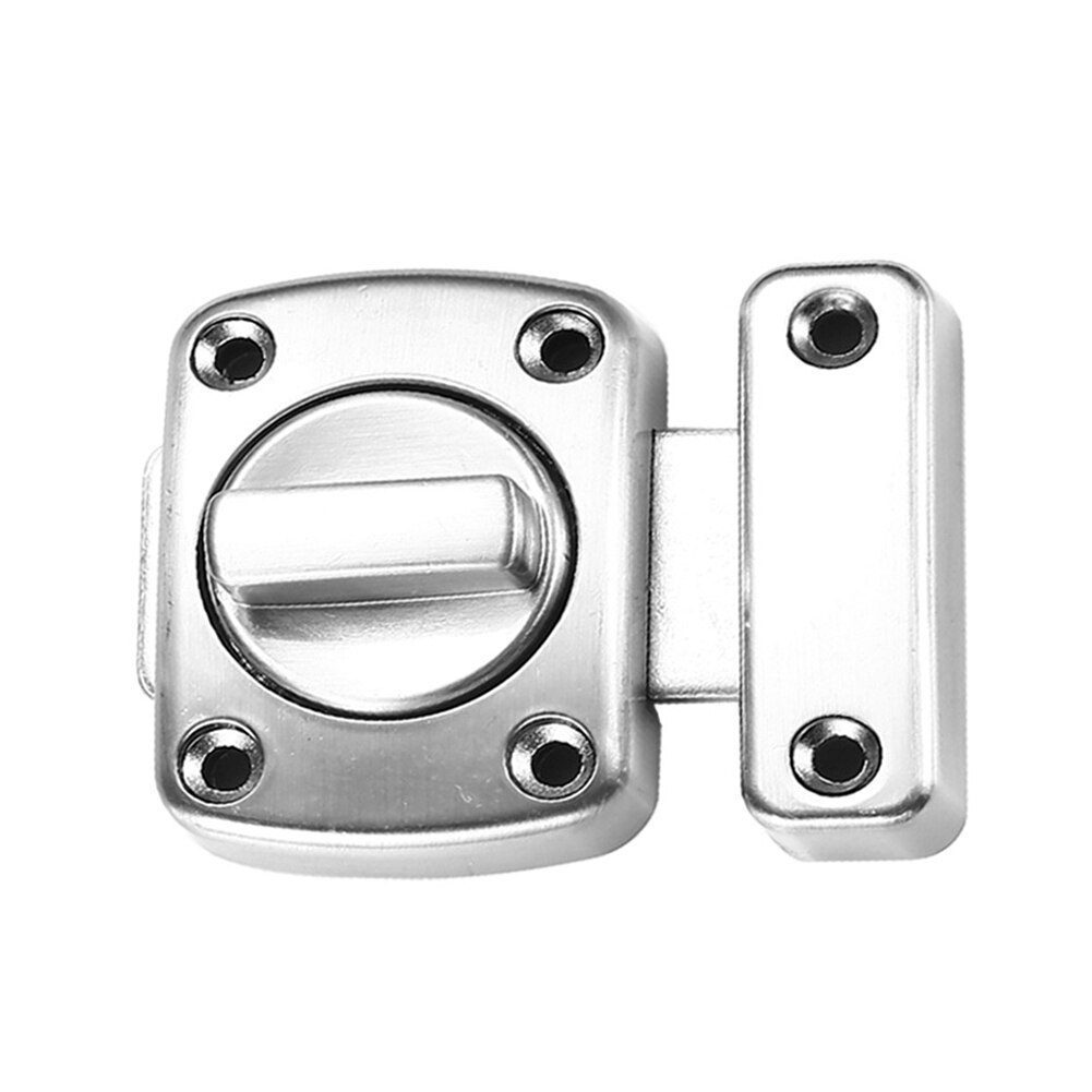 Door Lock Cast Metal Hook Latch Lock Toilet Doors Right Angle Sliding Gate Lock Zinc Alloy Spring Lock Buckle Thicken Hardware: Silver