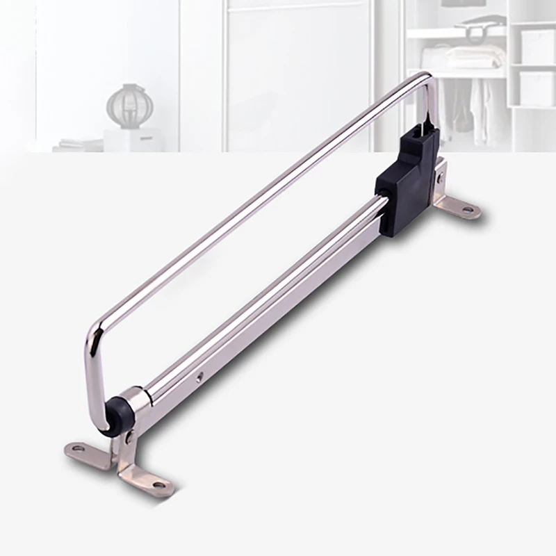 Stainless Steel Retractable Wardrobe Rail Clothes Hanger Towel Coat Racks Adjustable Closet Rod Rail Organizer Rack
