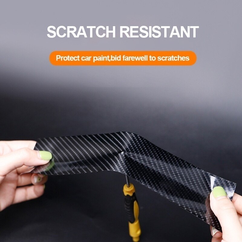 Auto dorpel beschermer bumper beschermer koolstofvezel auto wrap film 3d glans auto wrap film zelfklevend anti-botsing