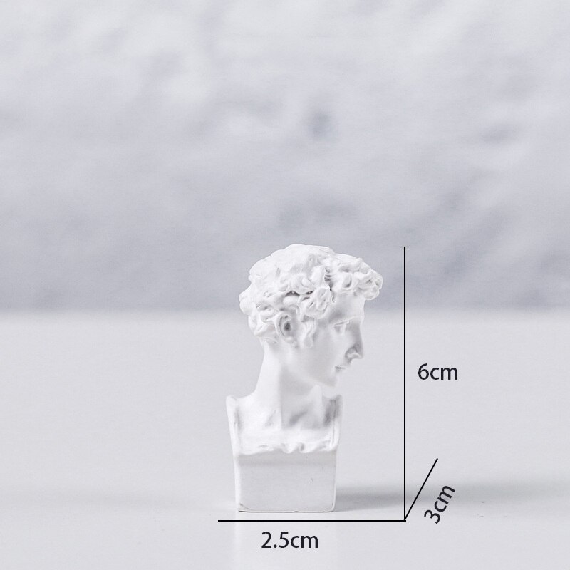 Mini berømtheder gips statue gips buste portrætter græsk mytologi skulptur tegning praksis desktop hjem ornament: Mini -6