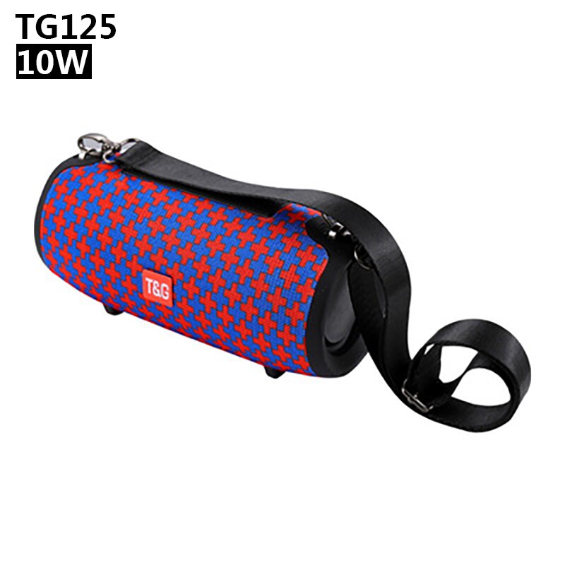 20W High-power Portable Speakers TG125 Outdoor Waterproof Battle Drum Wireless Speaker FM Radio loudspeaker USB Port AUX Input: 10W-900g-Flower red