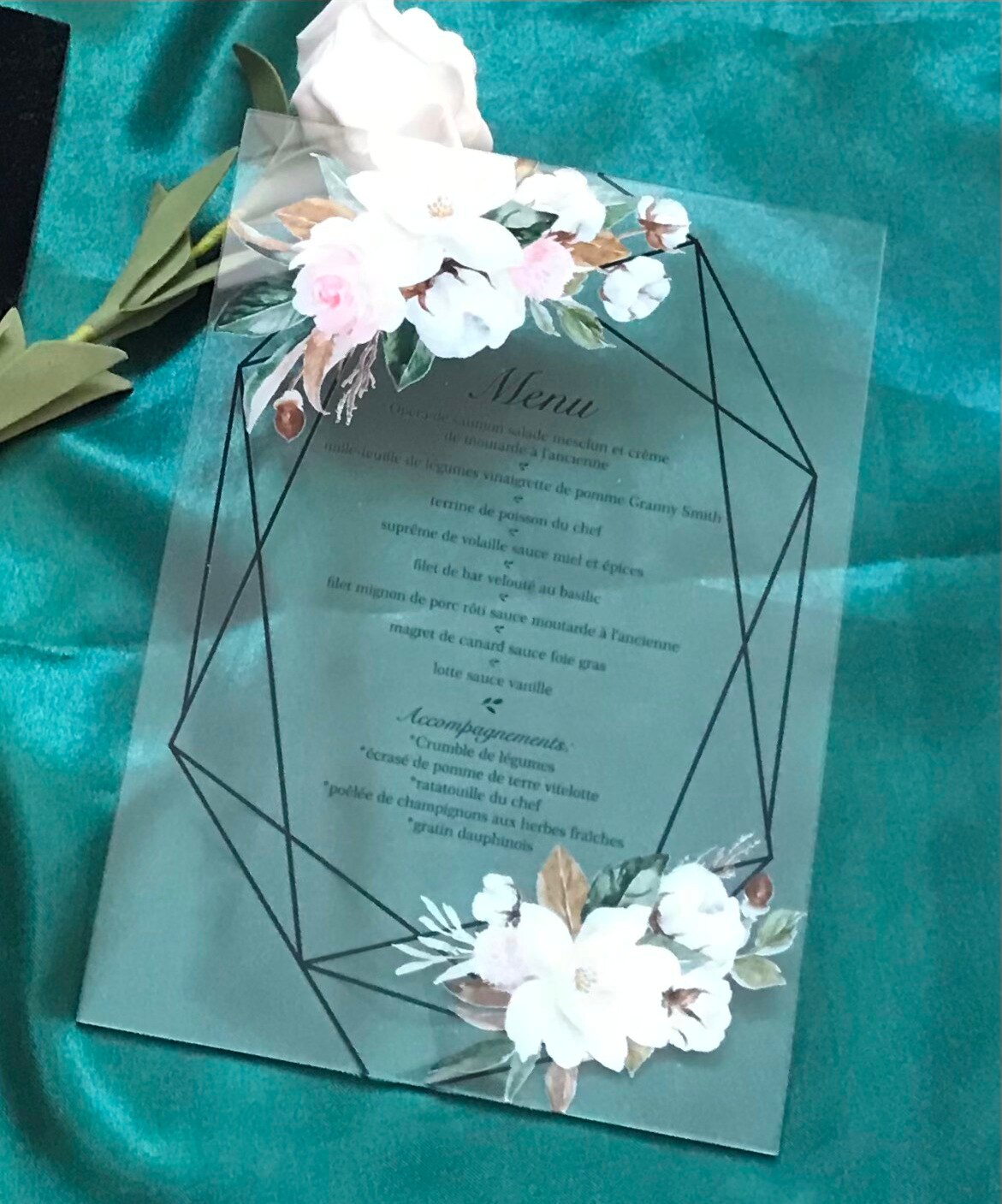 Printable Wedding Menu Kaarten, 10Pcs Custom Wit Roze Bloemen Menu Kaart, Rustieke Bloem Diner Menu Kaarten, speciale Party Decoraties