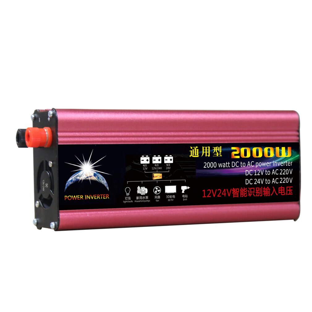 2000W DC to AC Power Inverter 12V/24V to 220V Automotive Car Power Supply Inverter
