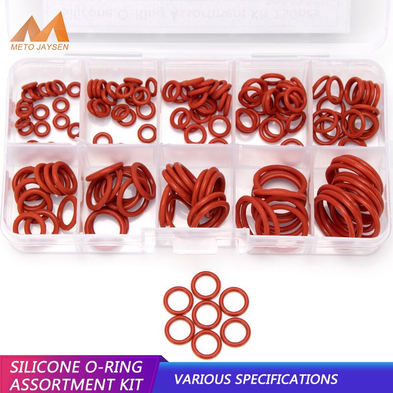 BRICOLAGE PCP D'étanchéité En Caoutchouc de Silicone O Anneaux Joint Remplacements Prise JOINTS TORIQUES CS 1.5mm 1.9mm OD 6mm-20mm 10 Tailles 150 Pièces/ensemble HG036